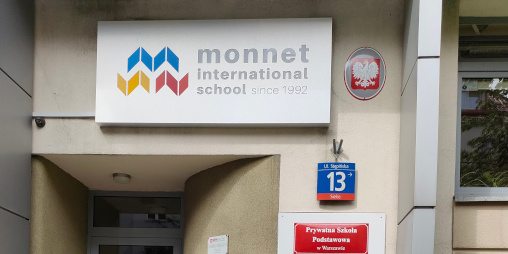 Szkoła Monnet International School – ul. Stępińska 13 – Warszawa – Dolny Mokotów